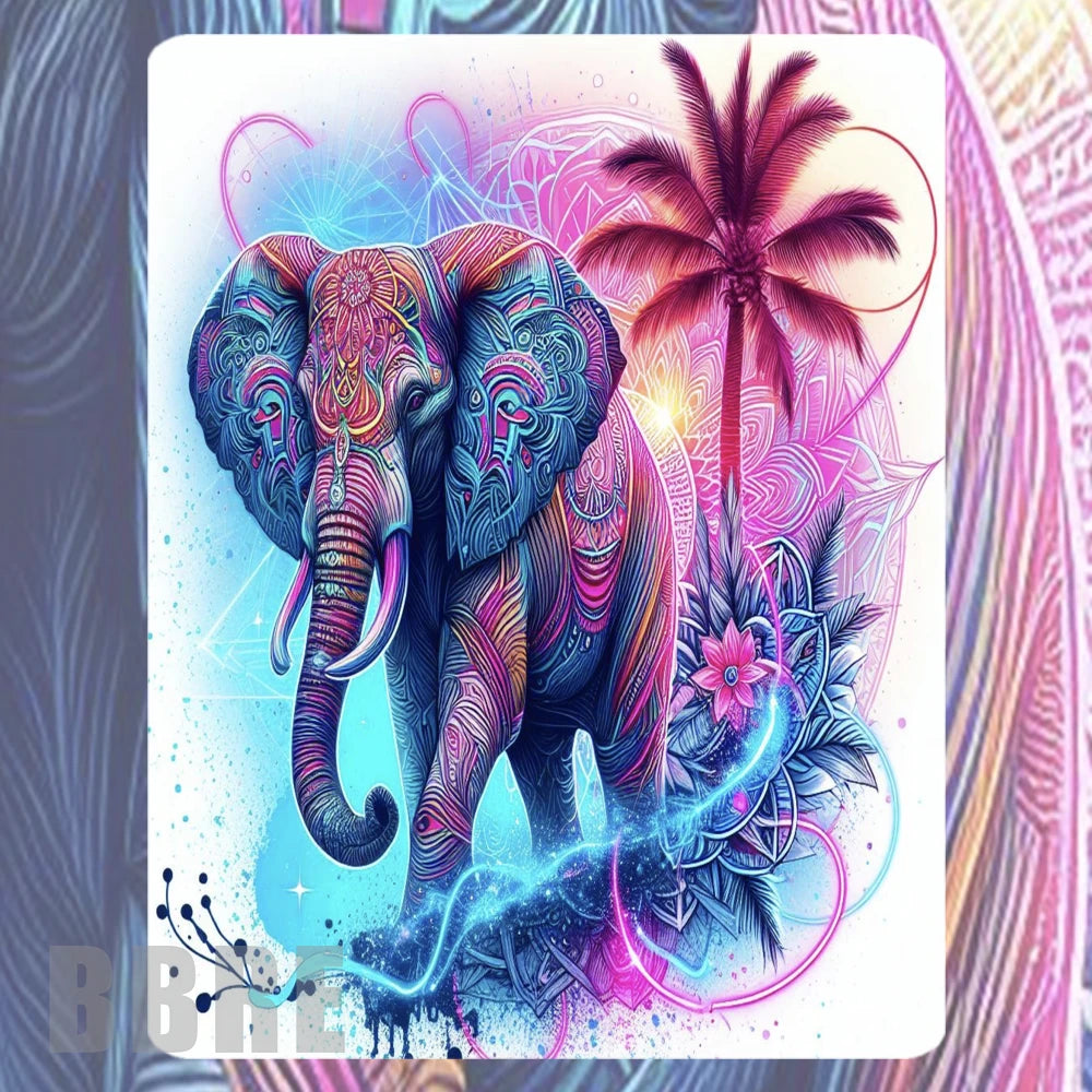 Colorful Elephant Mockup Image