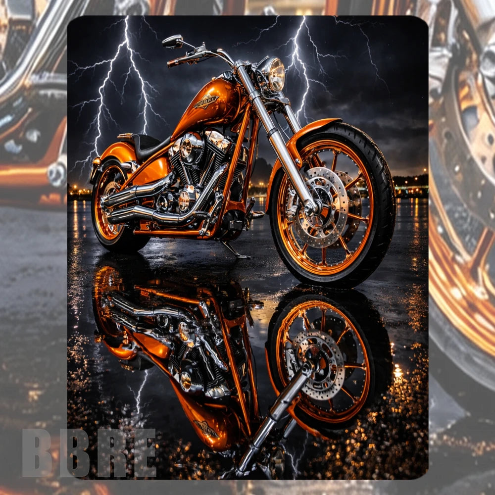 Chrome Motorcycle Mockup Image