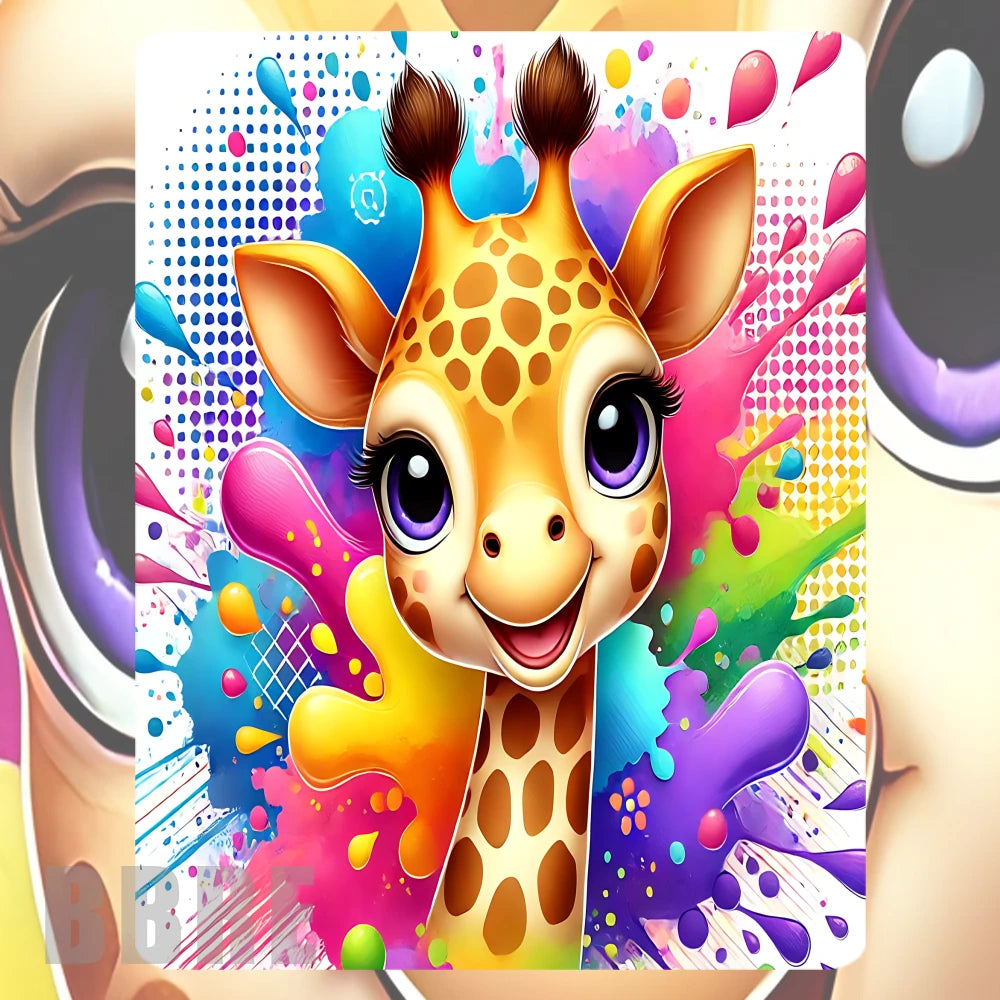 Colorful Giraffe Mockup Image