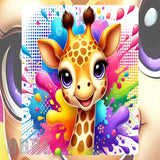 Colorful Giraffe Mockup Image