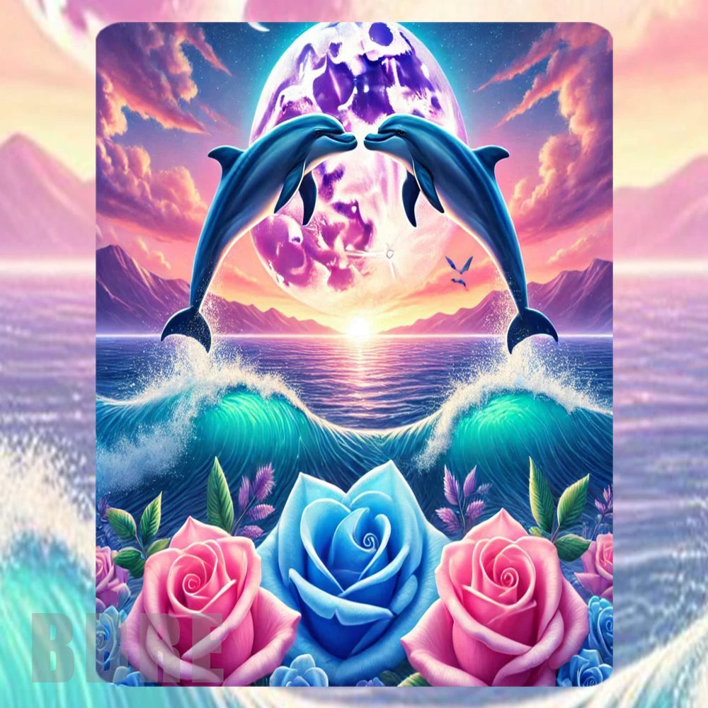 Dolphin Sunset 2 Mockup Image