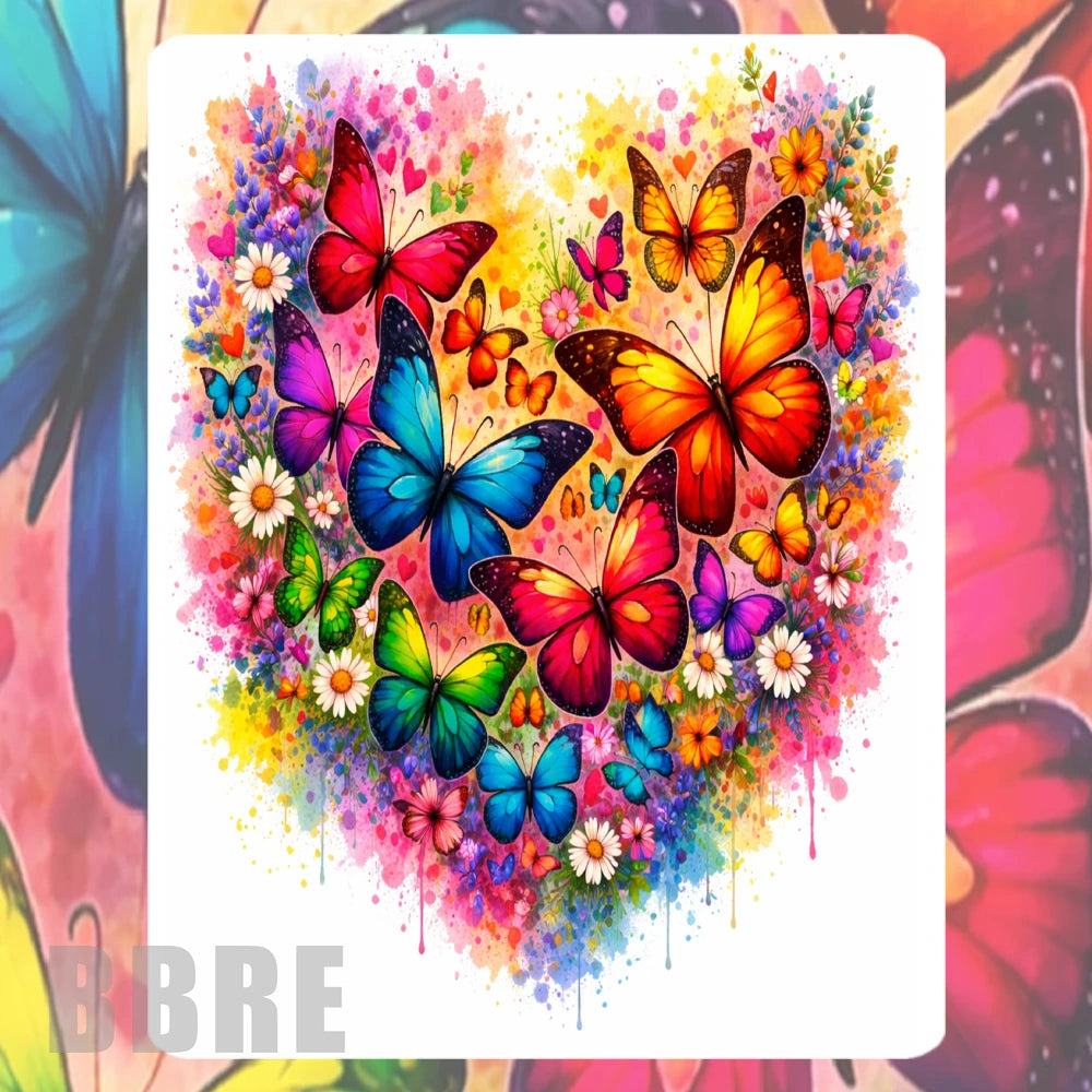 Colorful Butterflies Mockup Image
