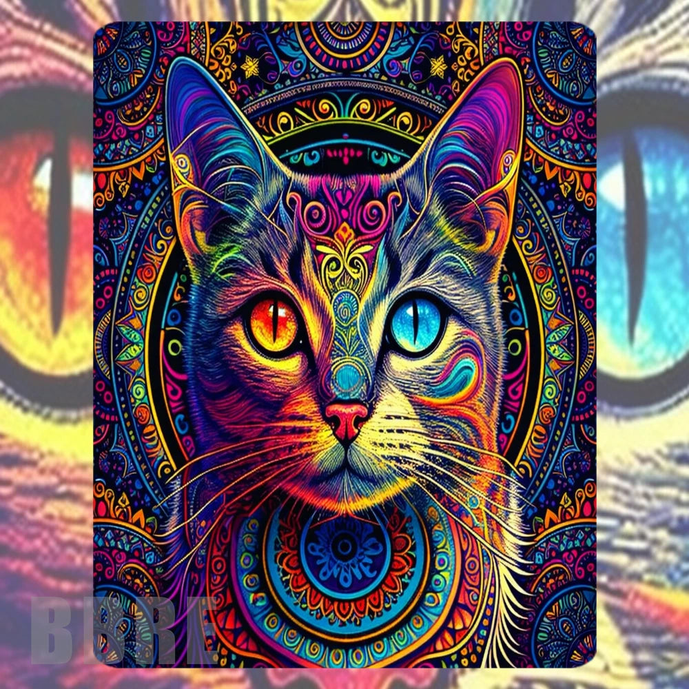 Psychedelic Cat Mockup Image