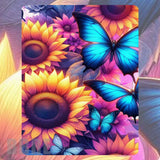 Sunflower Butterfly Mockup Image