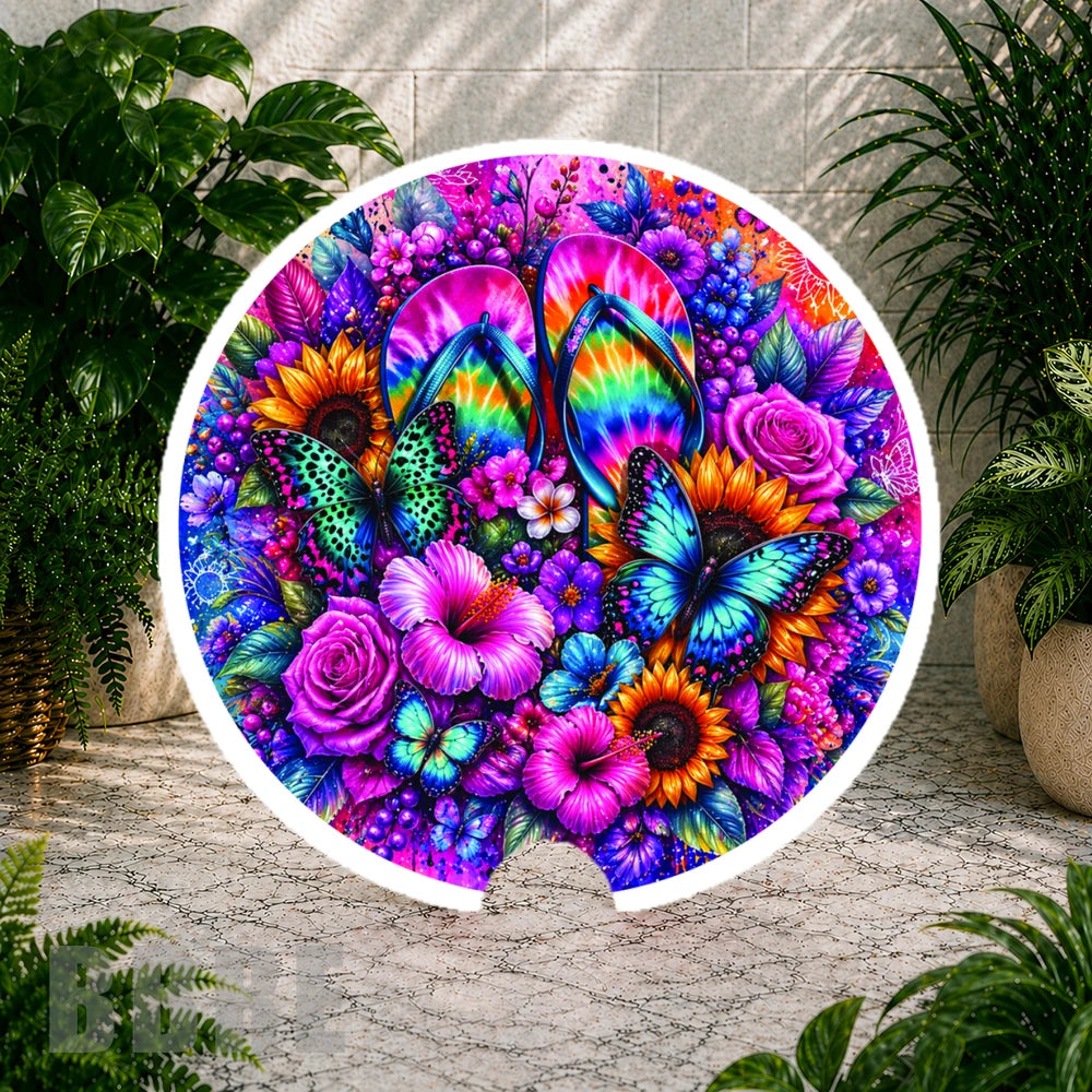 Floral Flip-flops Coaster Sublimation Wrap