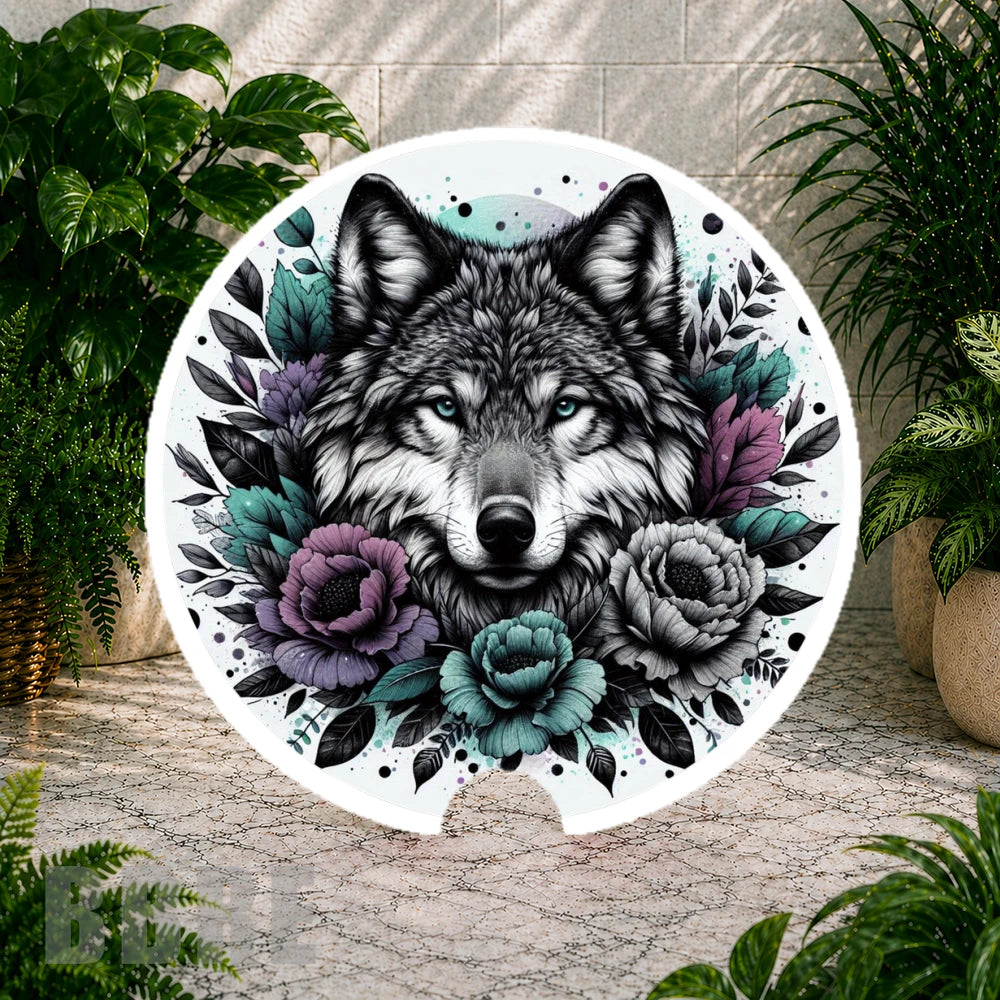 Wolf Floral 2 Coaster Sublimation Wrap