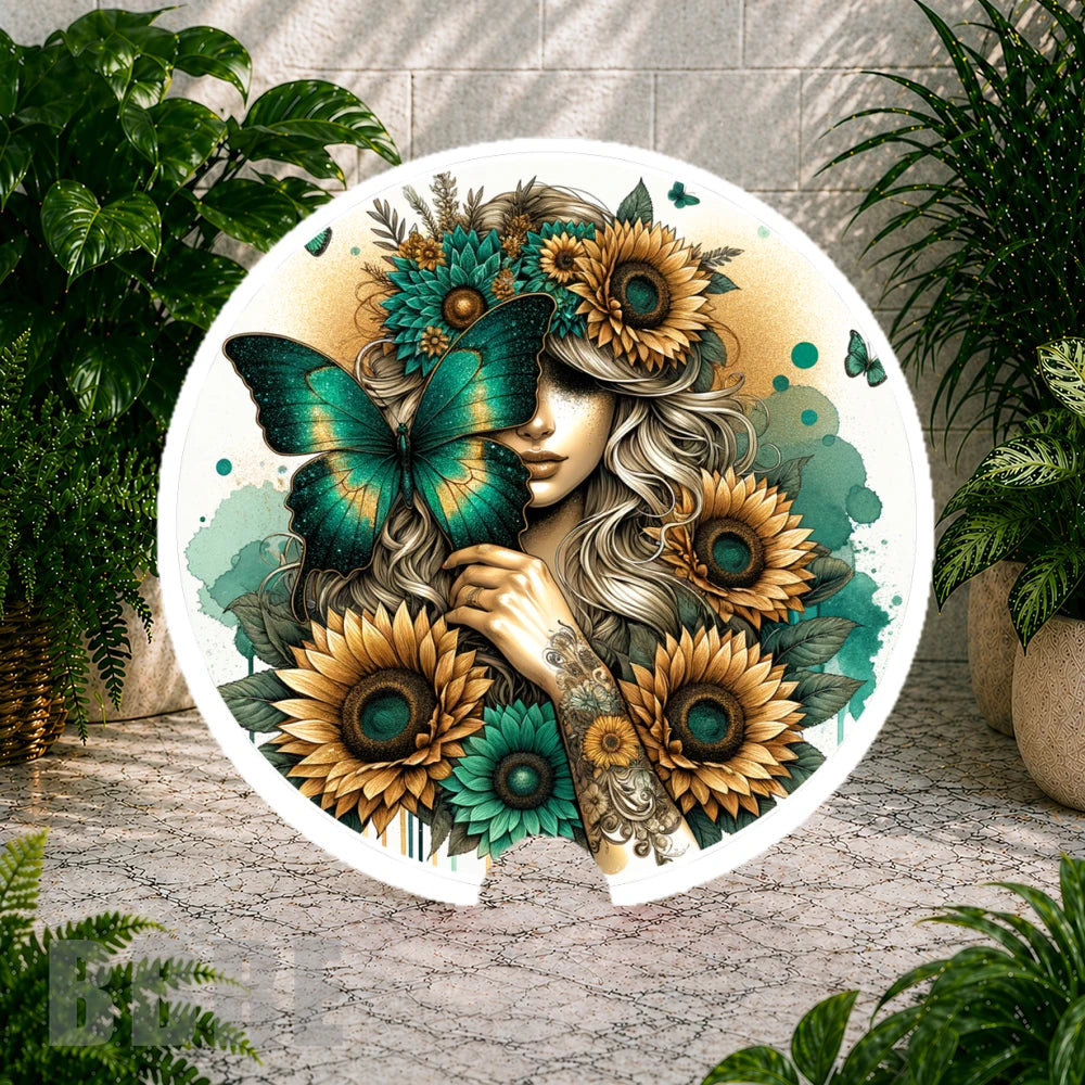Butterfly Sunflower Coaster Sublimation Wrap