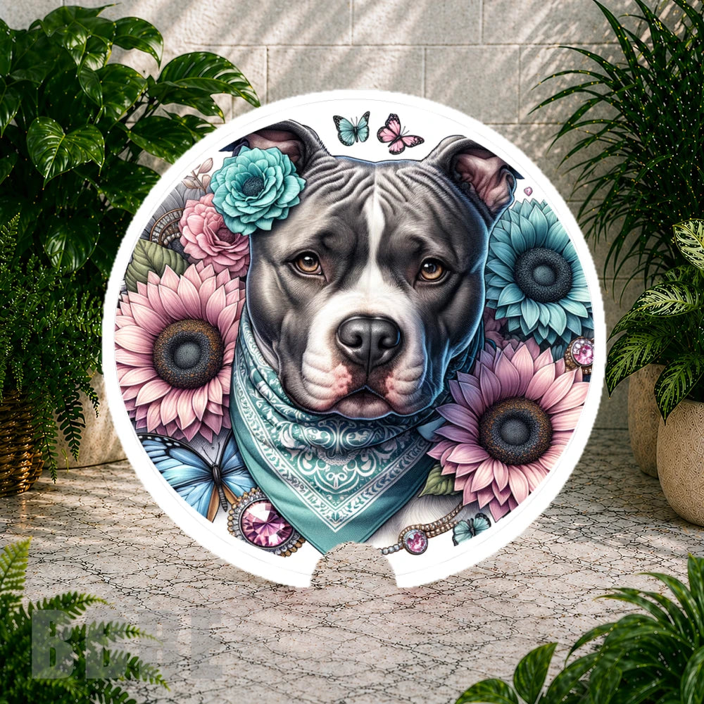Floral Pitbull Coaster Sublimation Wrap