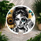 Sunflower Skull Coaster Sublimation Wrap