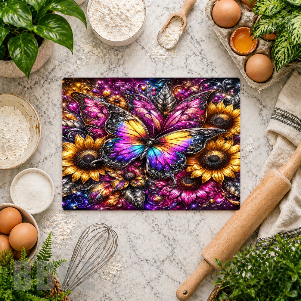 Butterfly Sunflowers 3 Vertical Mockup