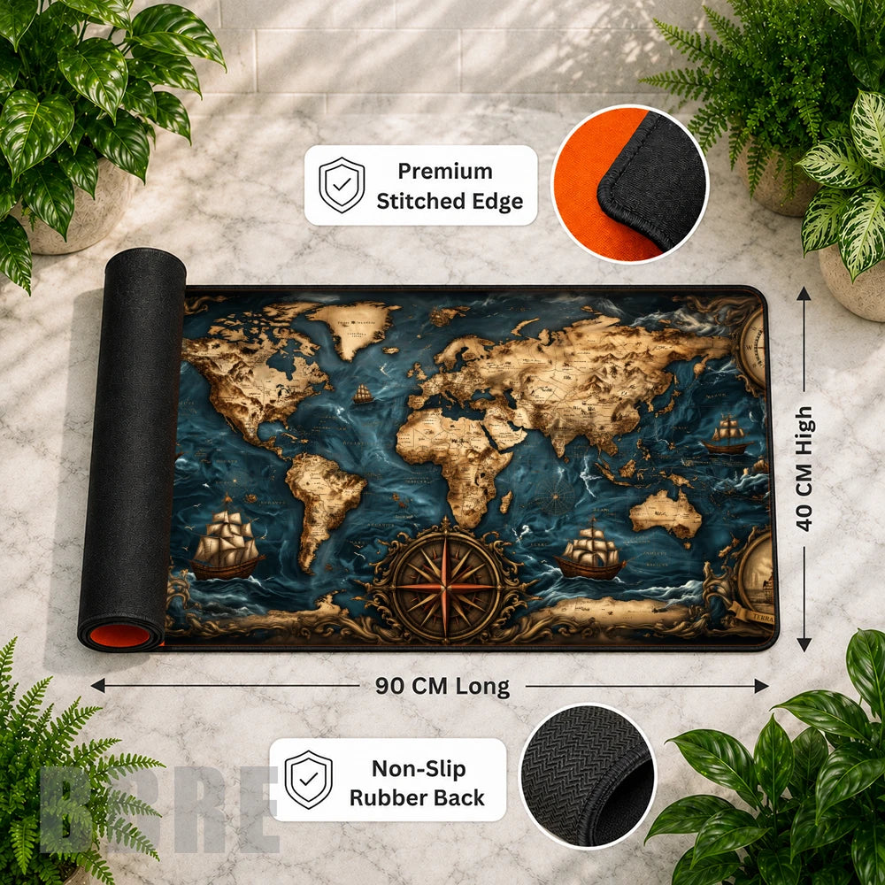 Vintage World Map Features Image