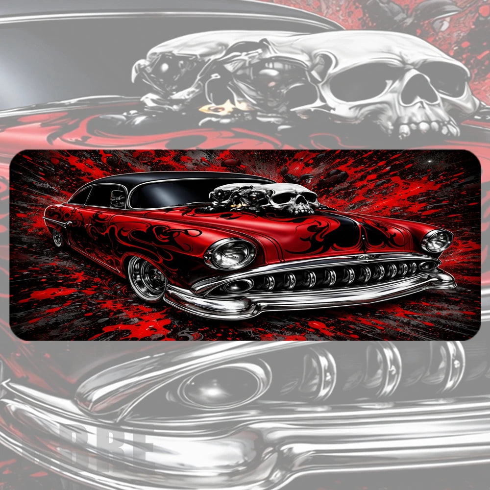 Red Skull Car Faded Image