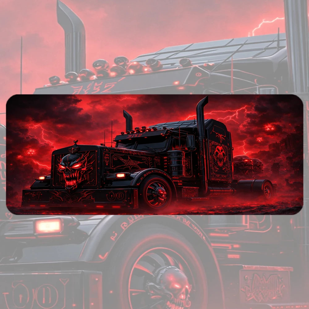 Red Skull Truck Faded Image