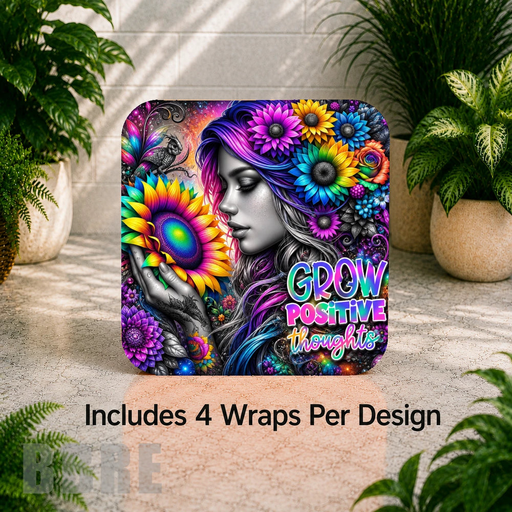 Positive Thoughts Digital Clock Transfer