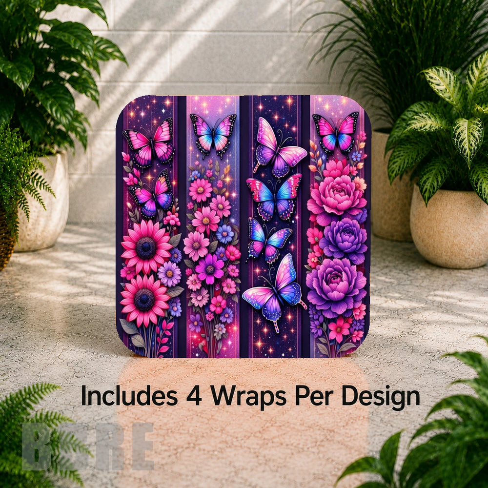 Floral Butterfly Digital Clock Transfer