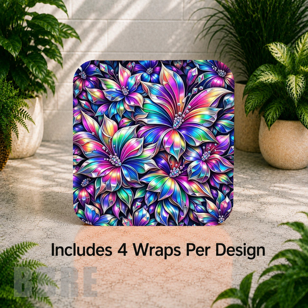 Floral Burst Digital Clock Transfer