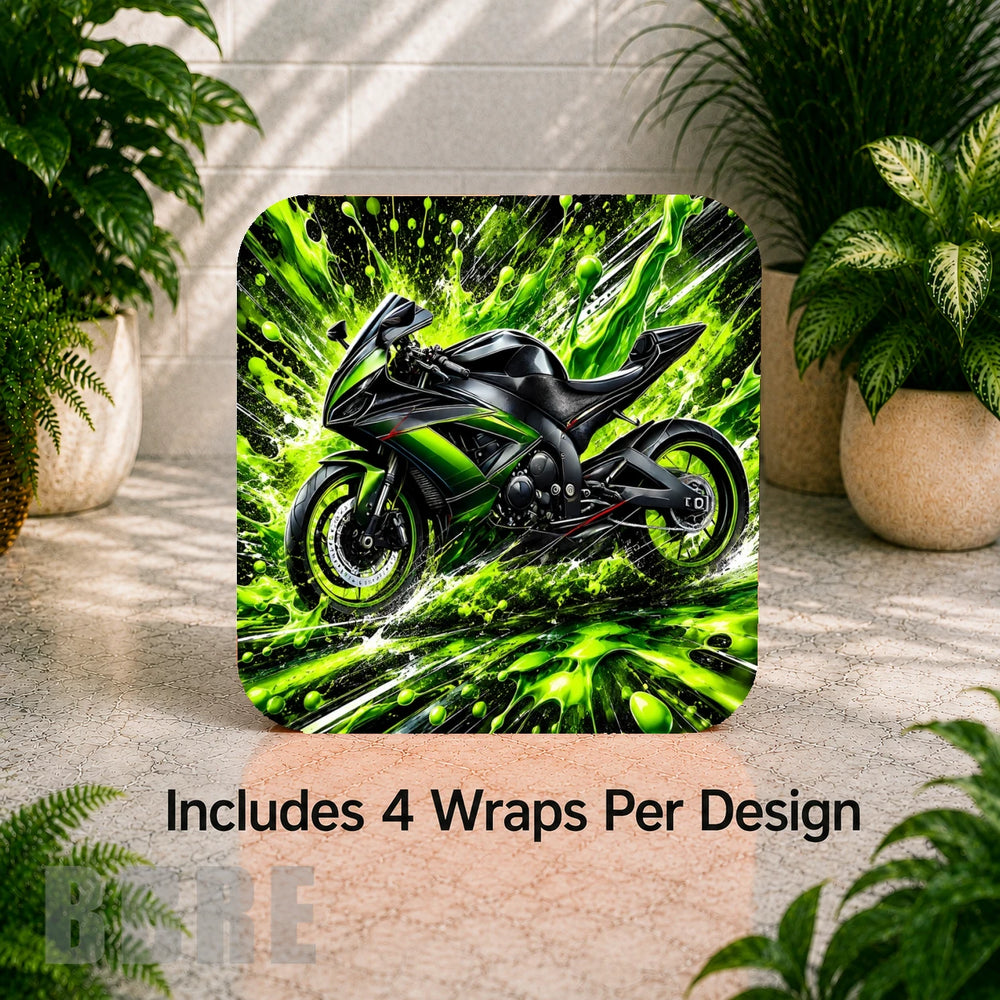 Racing Motorcycle Digital Clock Transfer