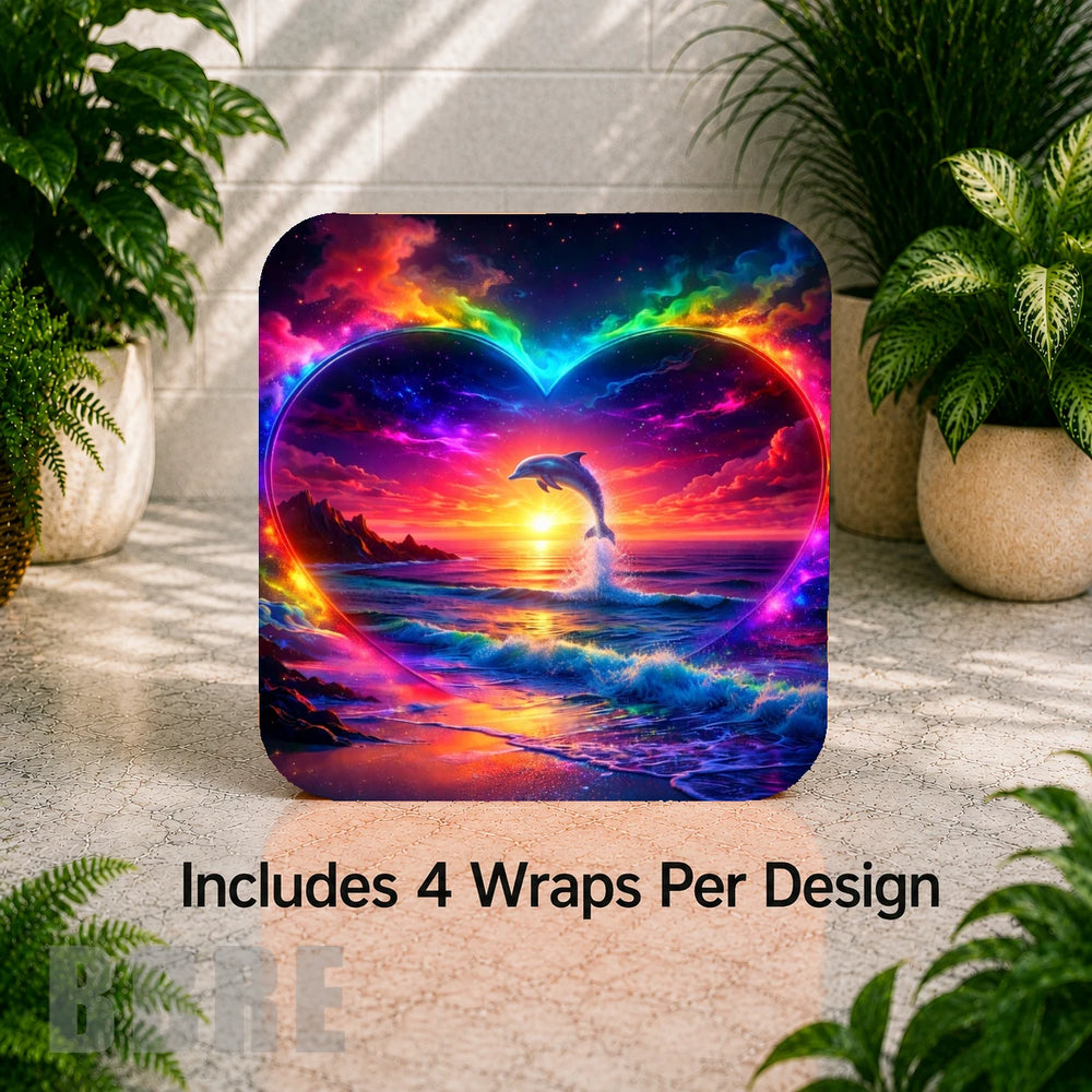 Dolphin Sunset Digital Clock Transfer