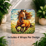 Mosaic Horse Digital Clock Transfer