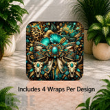 Floral Skull Digital Clock Transfer
