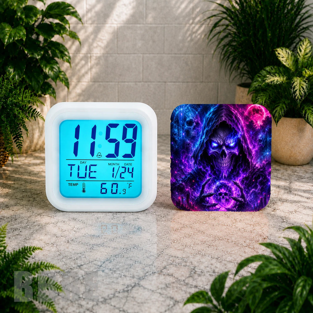 Cosmic Skull Digital Clock Transfer
