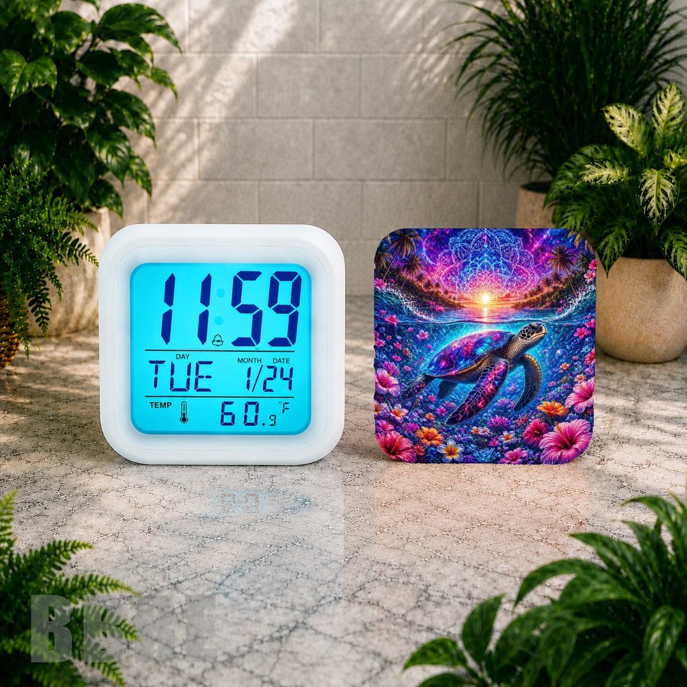 Tropical Turtle Digital Clock Transfer