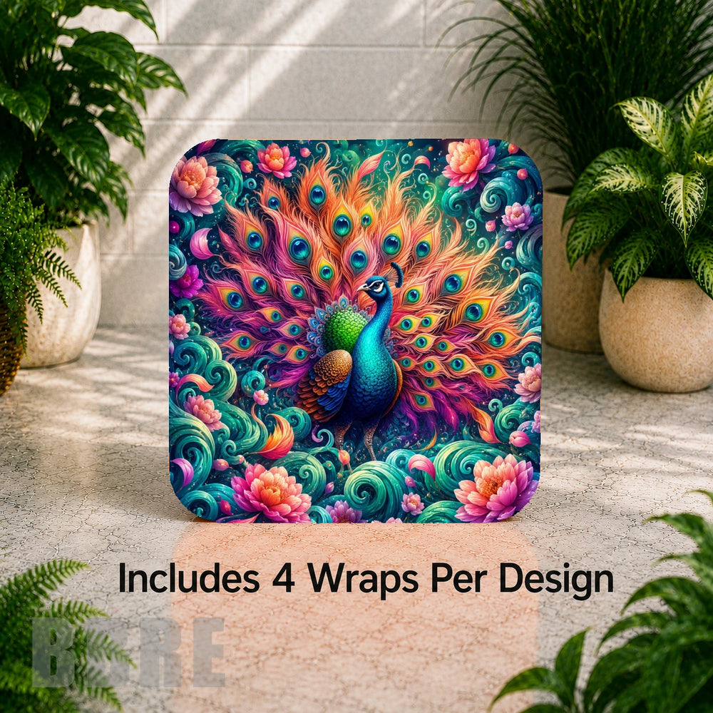 Peacock Design Digital Clock Transfer