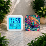 Peacock Design Digital Clock Transfer