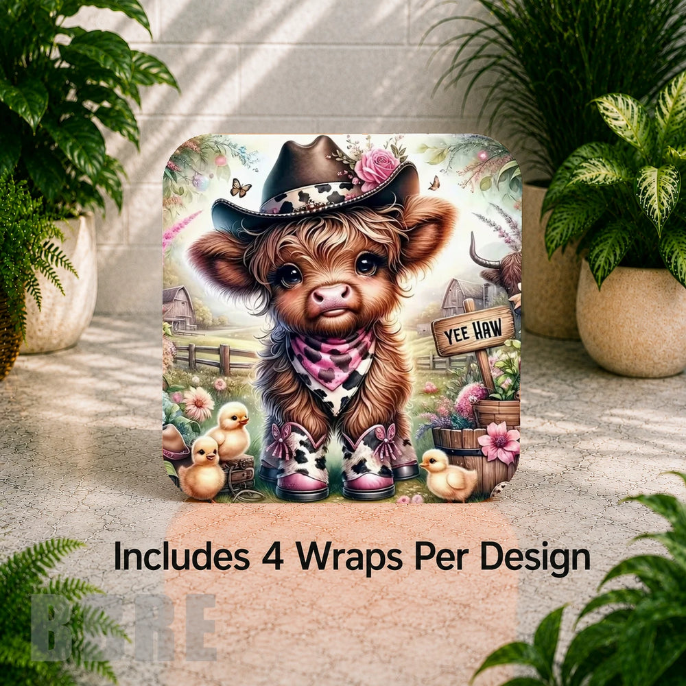 Cowgirl Calf Digital Clock Transfer