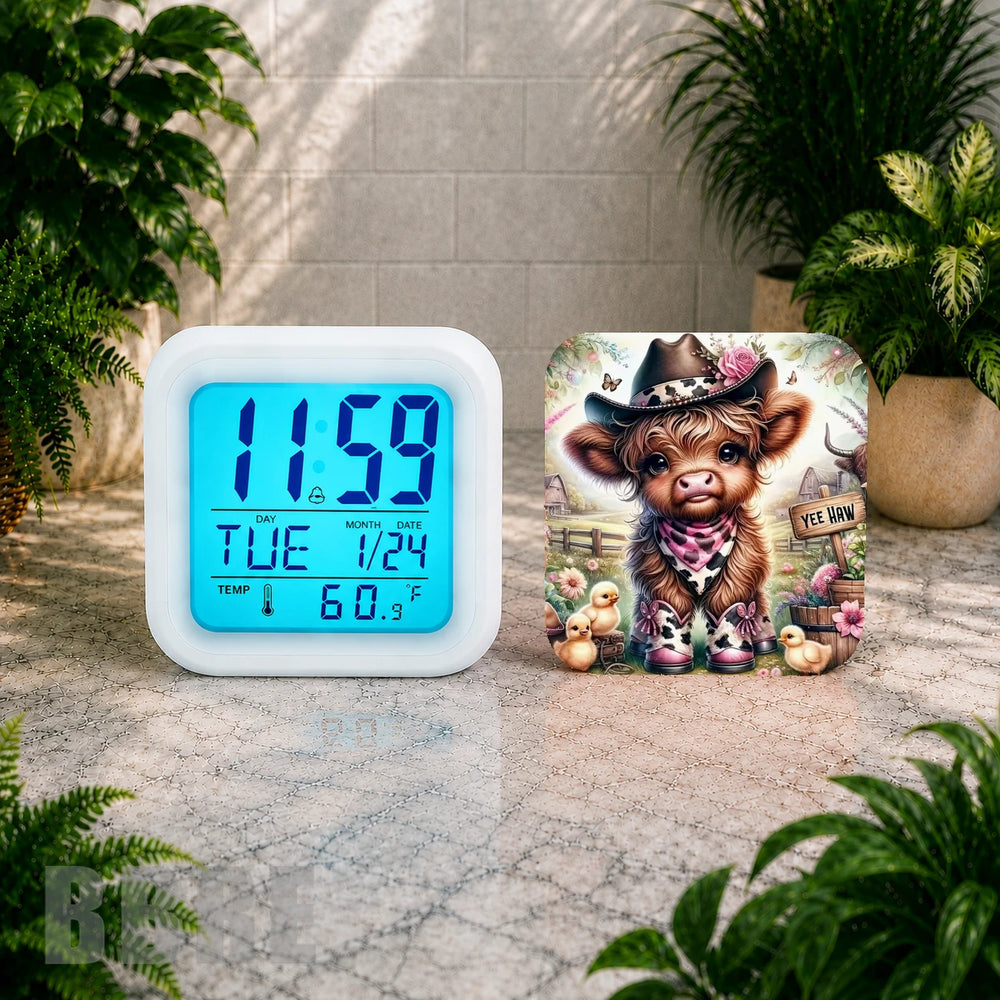 Cowgirl Calf Digital Clock Transfer