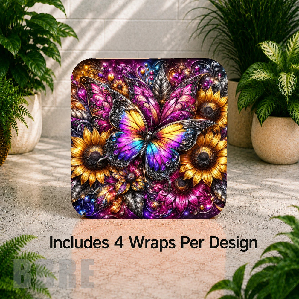 Butterfly Bloom Digital Clock Transfer