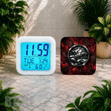Bold Red Clock Digital Clock Transfer
