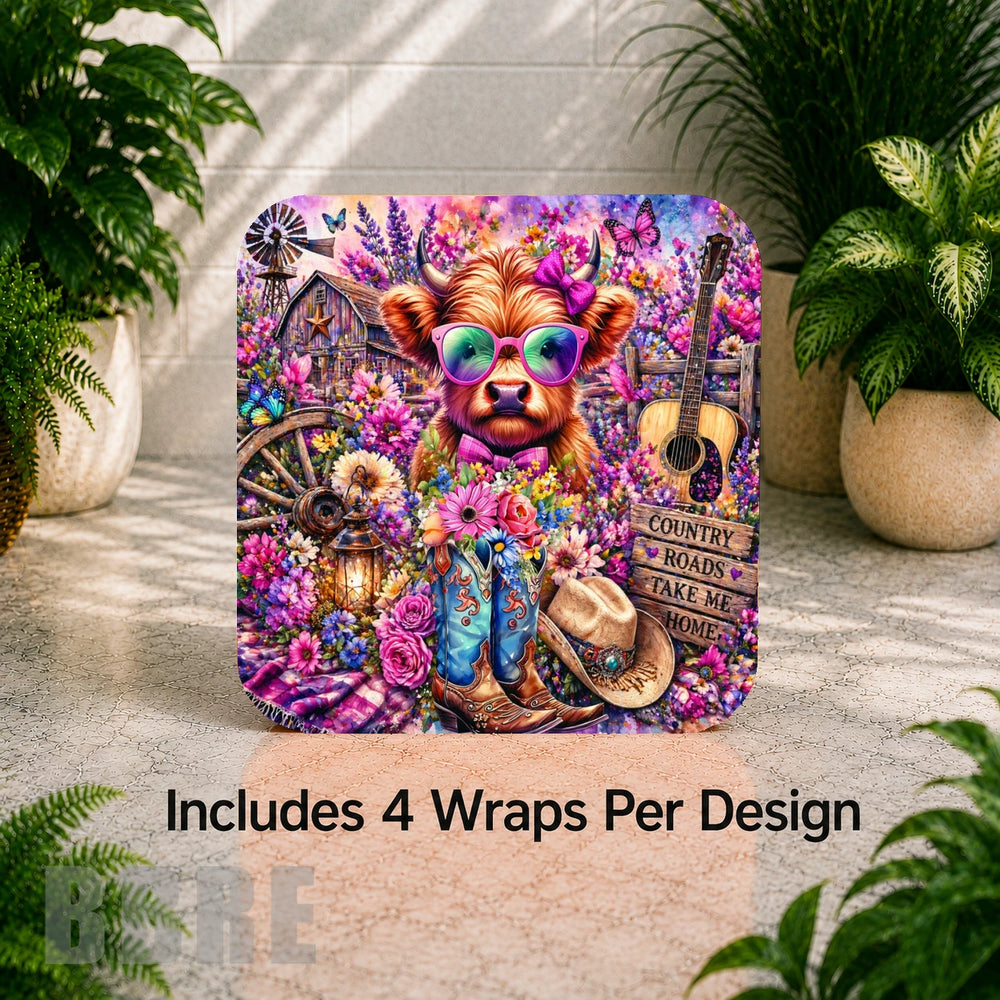 Colorful Cow Digital Clock Transfer