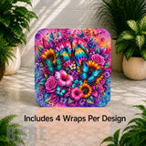 Floral Flipflops Digital Clock Transfer