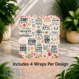 Floral Motivational Digital Clock Transfer