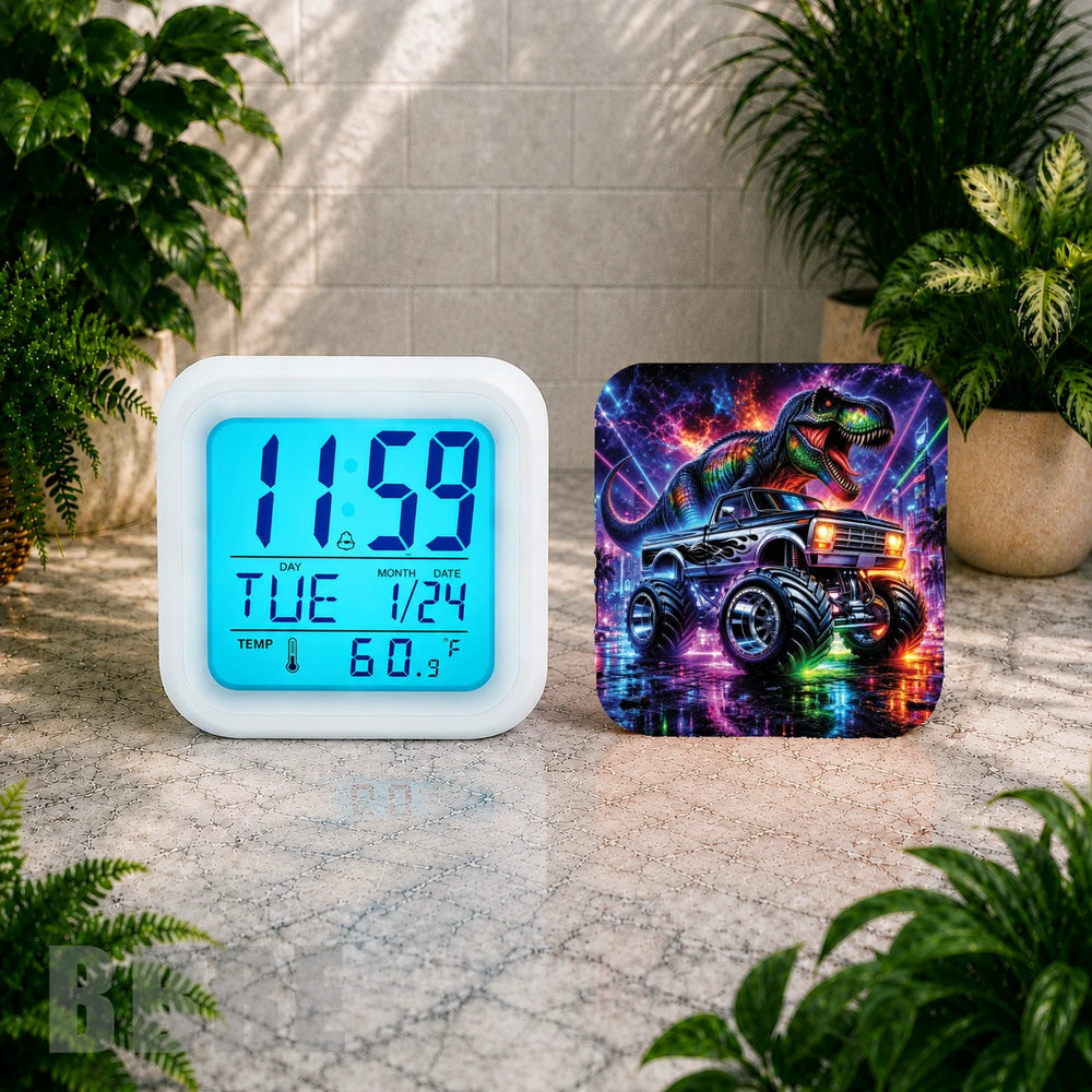 Dino Monster Digital Clock Transfer