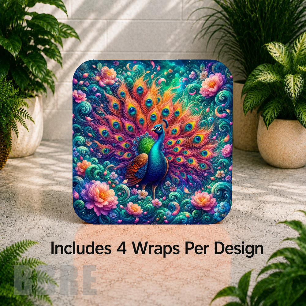 Peacock Design 2 Digital Clock Transfer