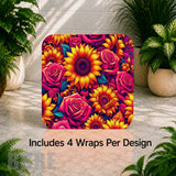 Floral Burst 4 Digital Clock Transfer