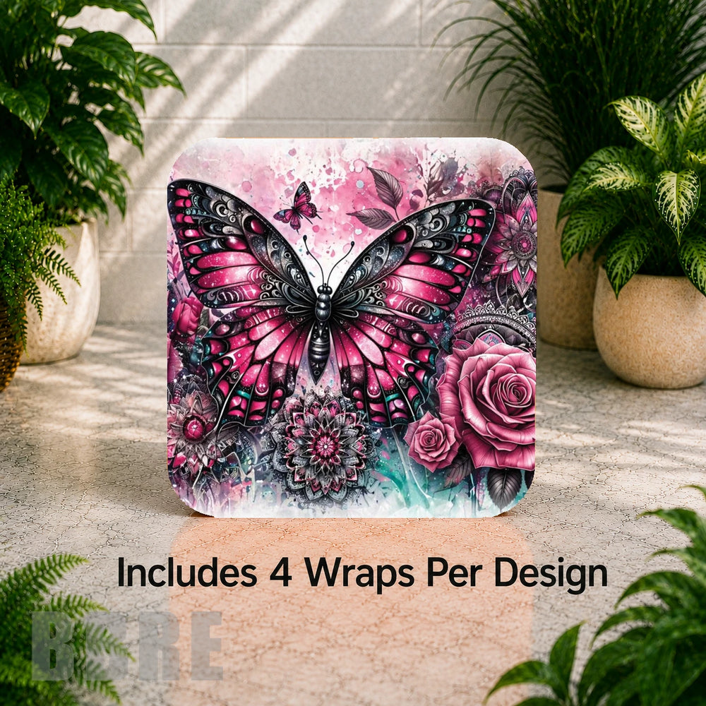 Butterfly Blossom Digital Clock Transfer