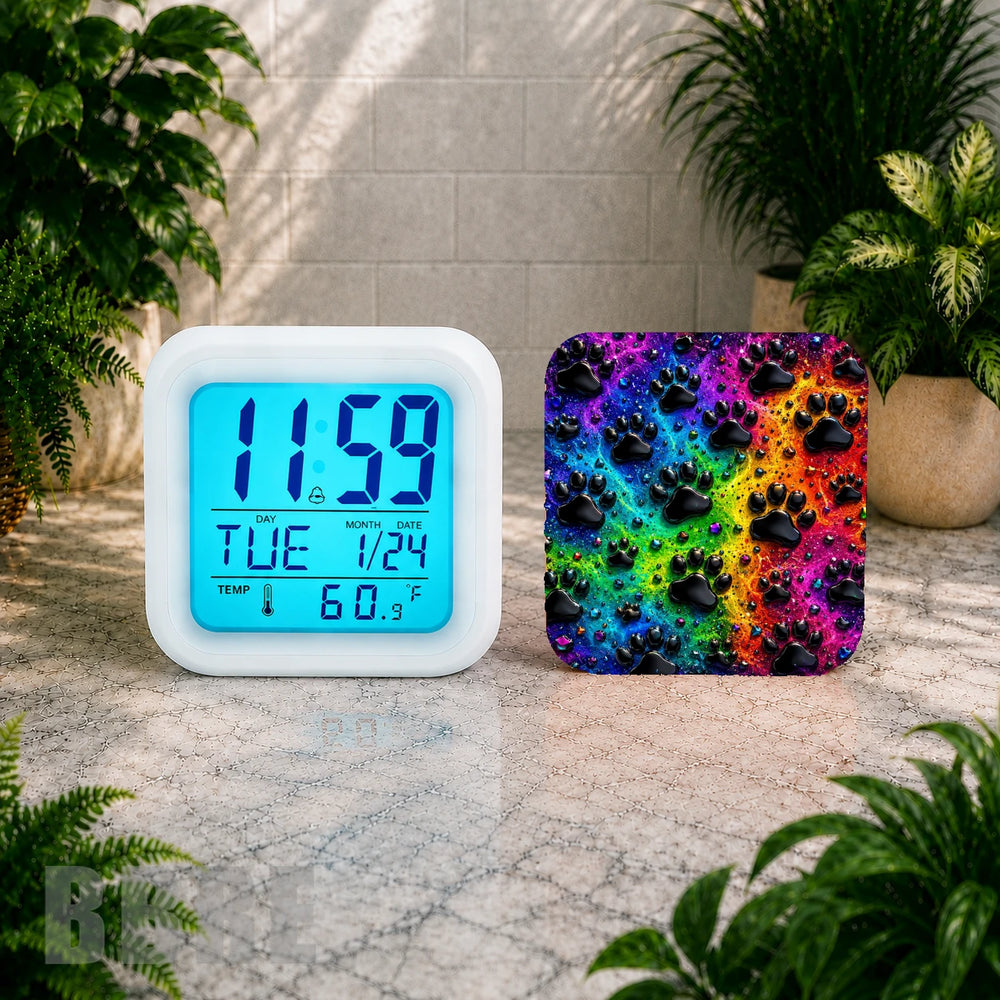Paw Print Digital Clock Transfer