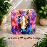 Colorful Horse Digital Clock Transfer