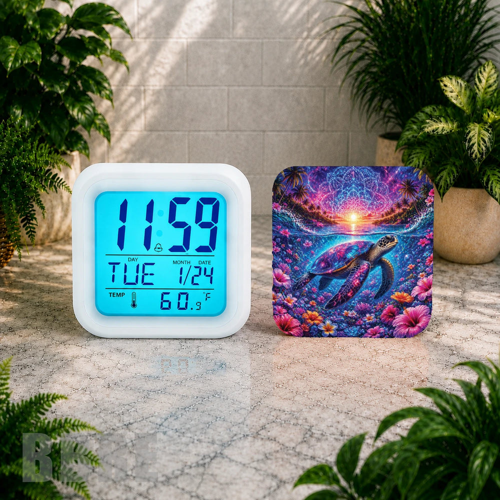 Tropical Turtle 2 Digital Clock Transfer