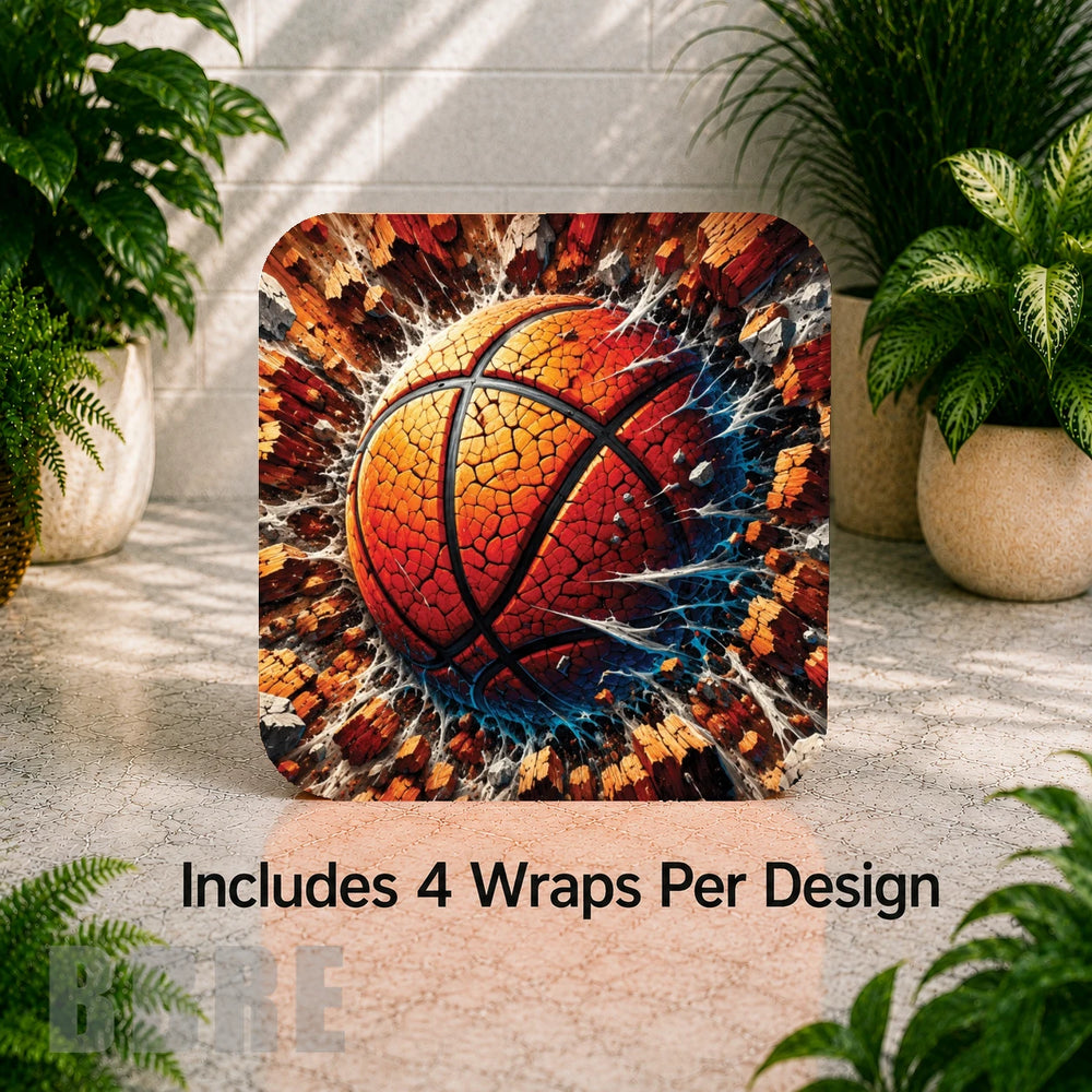 Basketball Burst Digital Clock Transfer