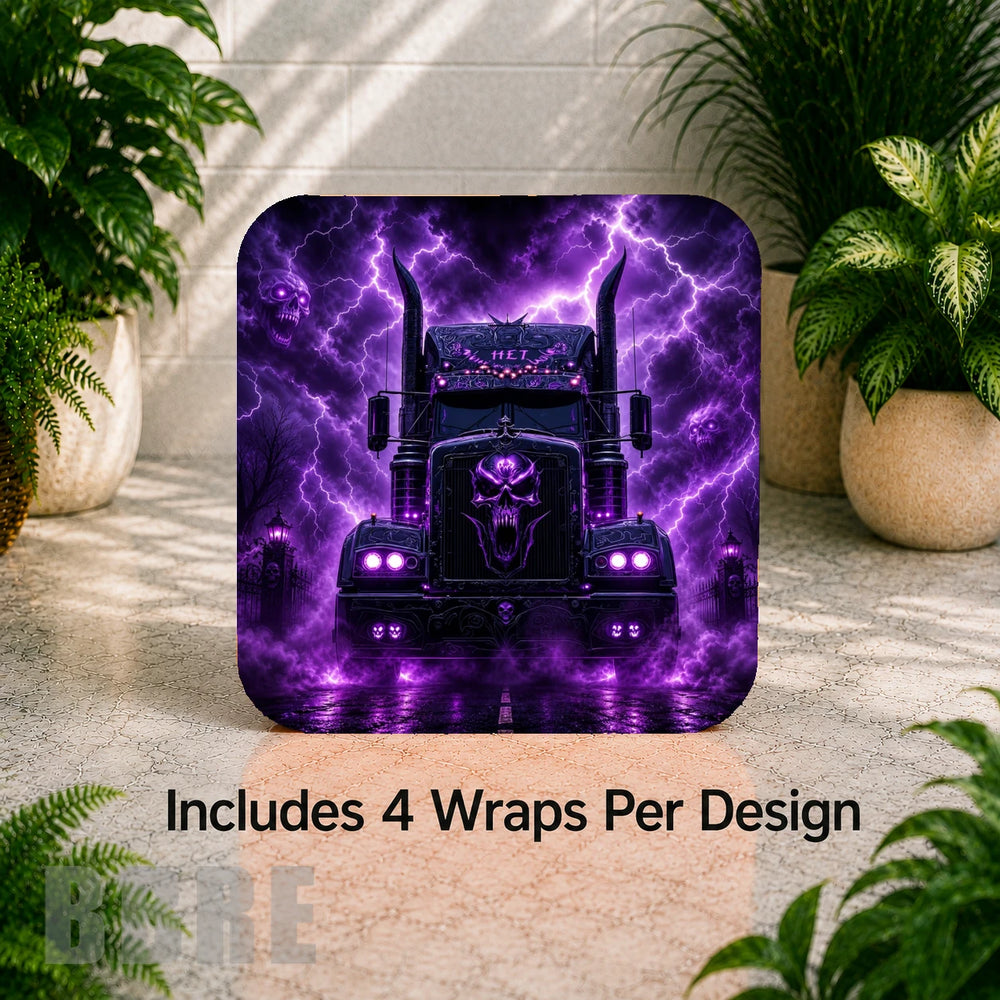 Purple Truck Digital Clock Transfer