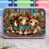 Cowboy Ponies Lunch Box Transfer