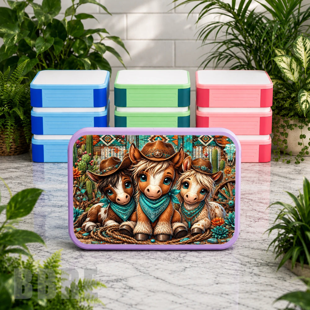Cowboy Ponies Lunch Box Transfer