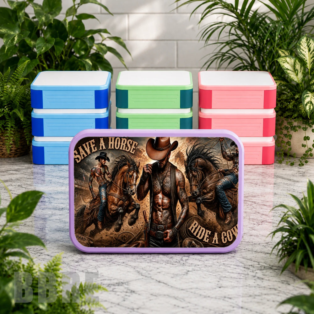 Cowboy Artwork Lunch Box Transfer