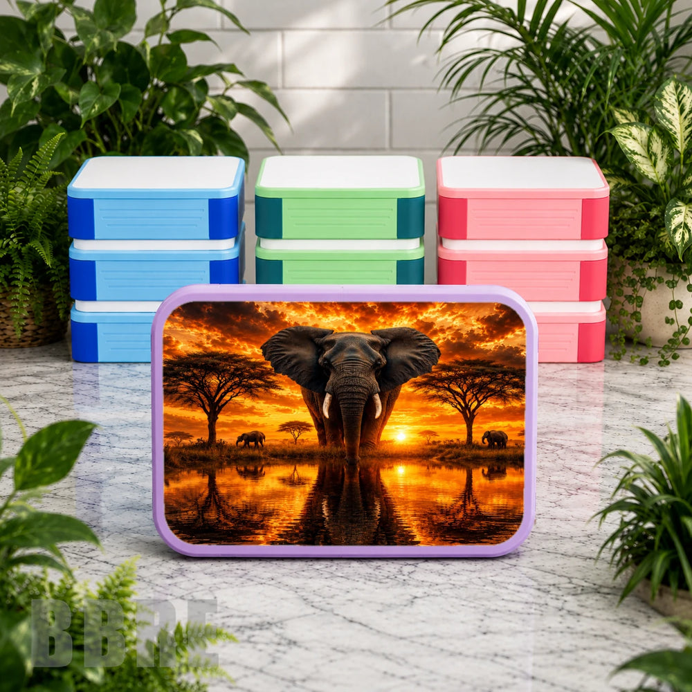 Sunset Elephant Lunch Box Transfer