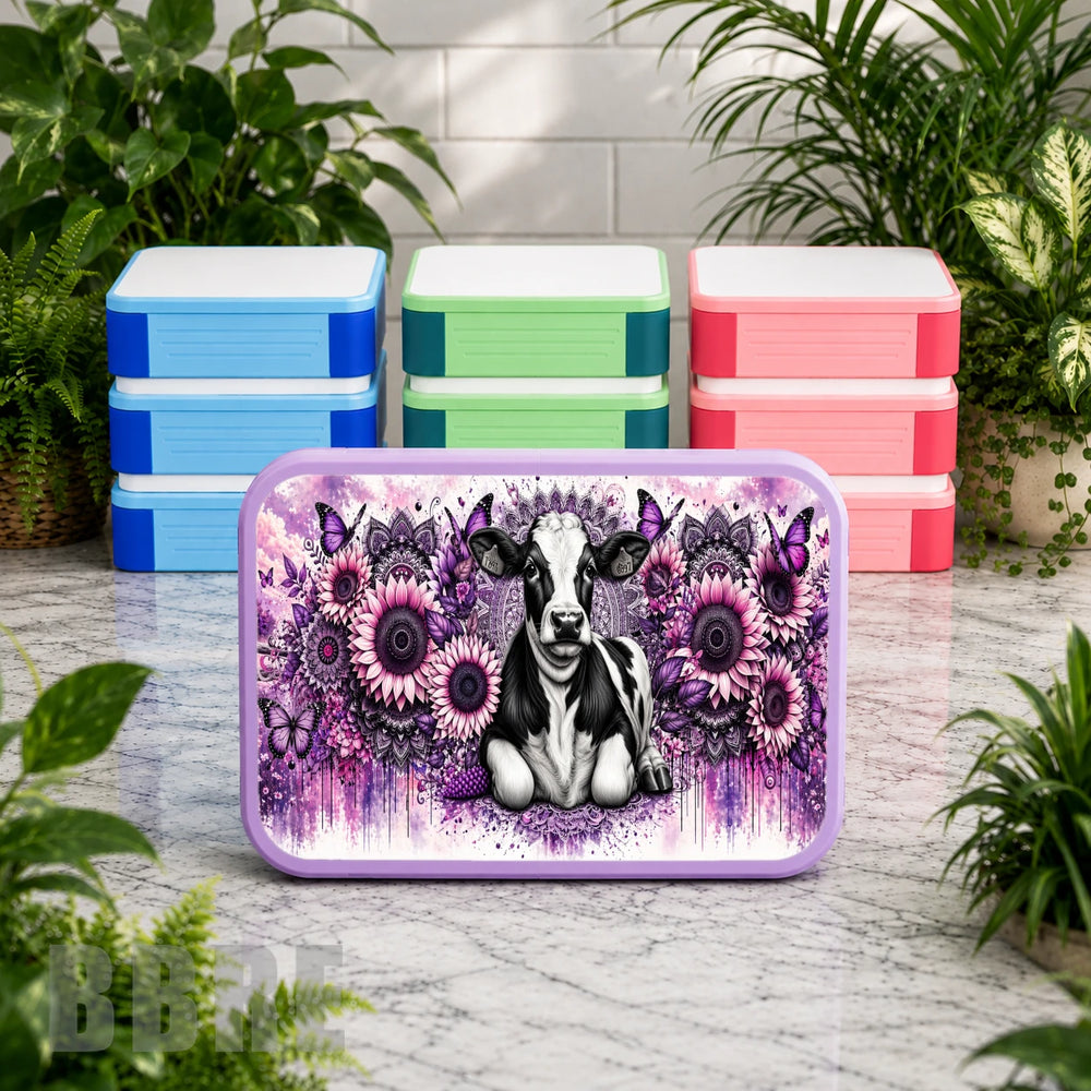 Cow Floral Lunch Box Transfer