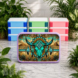 Turquoise Skull Lunch Box Transfer
